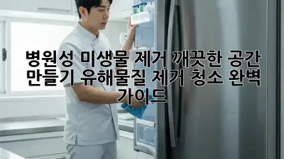 병원성 미생물 제거! 깨끗한 공간 만들기: 유해물질 제거 청소 완벽 가이드
