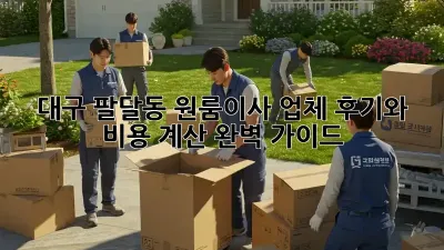 대구 팔달동 원룸이사, 업체 후기와 비용 계산 완벽 가이드!